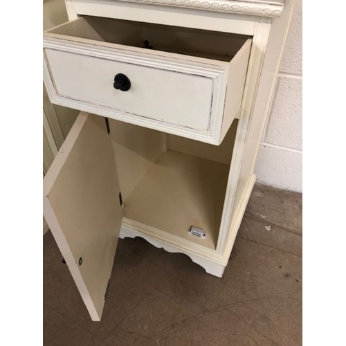 214 - Furniture, Pair of modern bedside cupboards in an off white painted finish both approximately 35 x 3... 