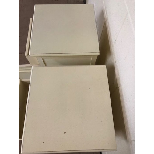 214 - Furniture, Pair of modern bedside cupboards in an off white painted finish both approximately 35 x 3... 