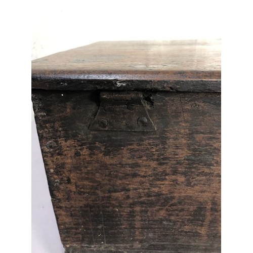 218 - Antique furniture, wooden bible box in the late 17th century style with provincial  carved decoratio... 