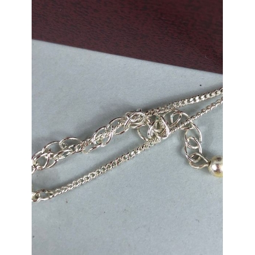 22 - Silver, gold and costume jewellery, to include twisted serpentine chain bracelet, stamped 9.25, appr... 