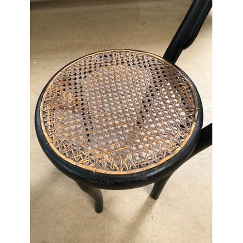 230 - Antique Furniture, 19th century child's hoop back chair with ebonised finish and woven wicker seat ,... 