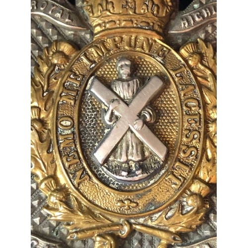 24 - Military Interest: The Royal Highlanders Black Watch Plaid Brooch with makers plaque to reverse ANDE... 