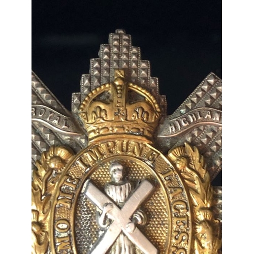 24 - Military Interest: The Royal Highlanders Black Watch Plaid Brooch with makers plaque to reverse ANDE... 