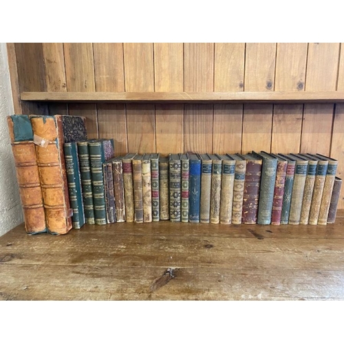 240 - Antique Books:  a collection of quarter, half and full leather bound books in French and German to i... 