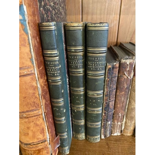 240 - Antique Books:  a collection of quarter, half and full leather bound books in French and German to i... 