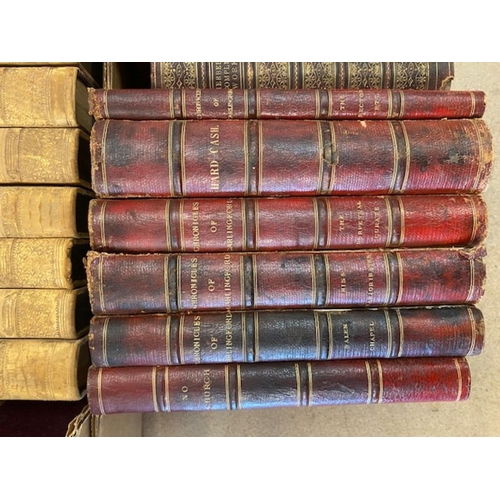 241 - Antique Books: a collection of half, full leather and cloth bound books, to include Chronicles of Ca... 