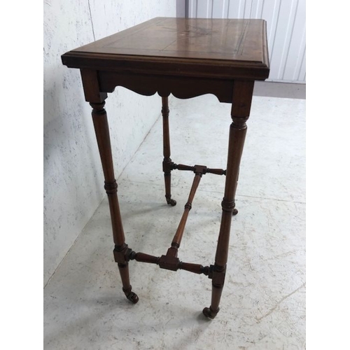 265 - Antique furniture, 19th century occasional table with marquetry top bearing the design of a swallow ... 