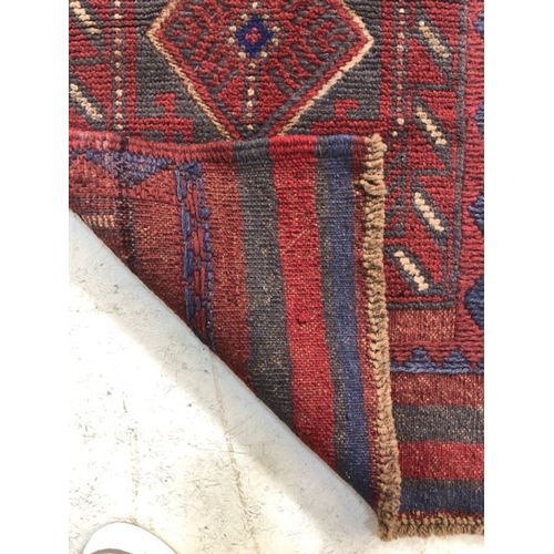 272 - Oriental rug, Hand knotted wool  Meshwani Runner with geometric pattern, approximately 227 x 53cm.