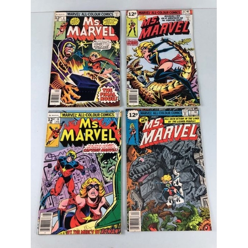 281 - Marvel comics , collection of comics from the 1970s  featuring Ms Marvel  random numbers between 3 -... 