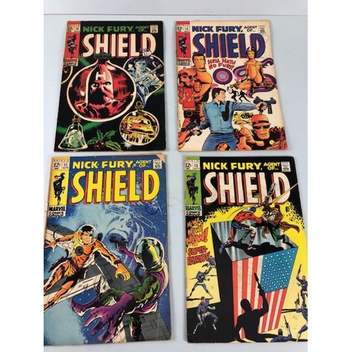 285 - Marvel comics , collection of comics from the 1960s and 70s featuring Nick Fury Agent of Shield numb... 