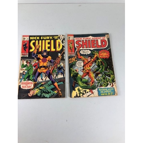 285 - Marvel comics , collection of comics from the 1960s and 70s featuring Nick Fury Agent of Shield numb... 