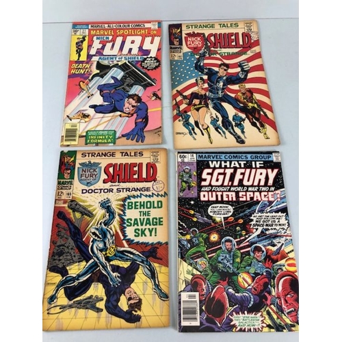 285 - Marvel comics , collection of comics from the 1960s and 70s featuring Nick Fury Agent of Shield numb... 