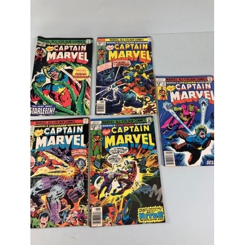 286 - Marvel Comics, collection of comics from 1960s and 70s featuring, Captain Marvel a run of 5-13  then... 