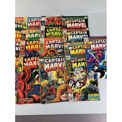 286 - Marvel Comics, collection of comics from 1960s and 70s featuring, Captain Marvel a run of 5-13  then... 