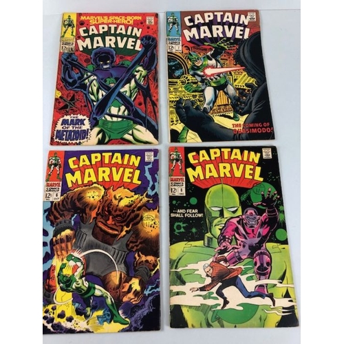 286 - Marvel Comics, collection of comics from 1960s and 70s featuring, Captain Marvel a run of 5-13  then... 