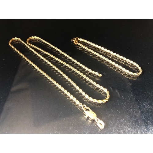 29 - 9ct Gold Bracelet and necklace set of woven strand design the necklace as found total weight approx ... 