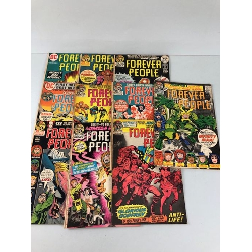 291 - DC Comics, collection of comics  from the 1970s featuring The Forever People numbers 1-11  and The N... 