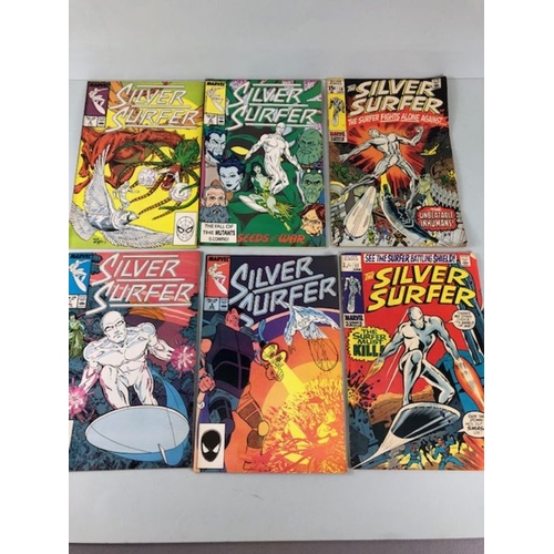 296 - Marvel Comics, collection of comics featuring The Silver Surfer,  from the 60s 70s 80s 90s , numbers... 