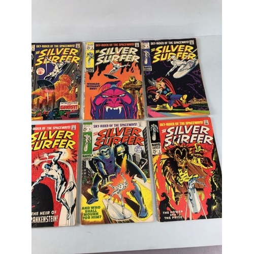 296 - Marvel Comics, collection of comics featuring The Silver Surfer,  from the 60s 70s 80s 90s , numbers... 