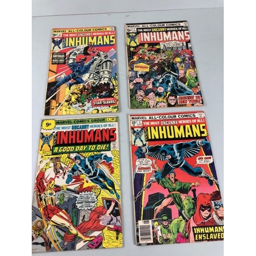 298 - Marvel Comics, collection of comic books featuring The Inhumans from the 1970s, vol 2-9 from  vol 1,... 