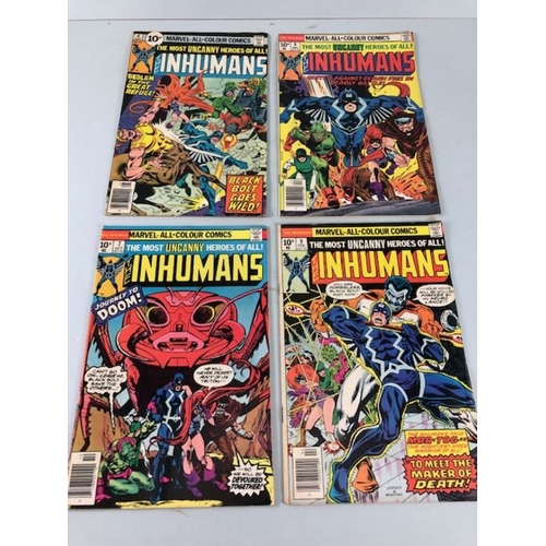 298 - Marvel Comics, collection of comic books featuring The Inhumans from the 1970s, vol 2-9 from  vol 1,... 