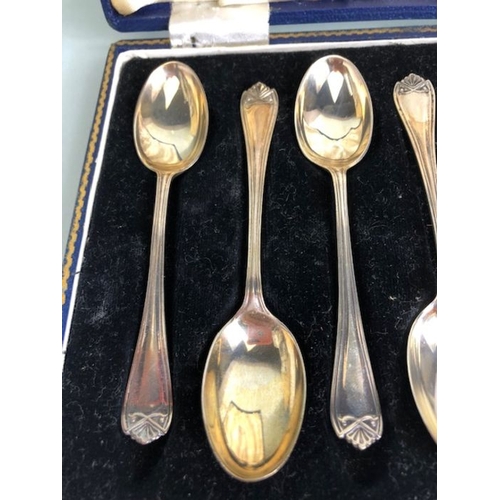 3 - Set of six boxed hallmarked Silver spoons for Sheffield by maker Cooper Brothers & Sons Ltd