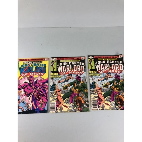 301 - Marvel Comics, collection of comics featuring John Carter Warlord of Mars from the 1970s, 9 comics i... 