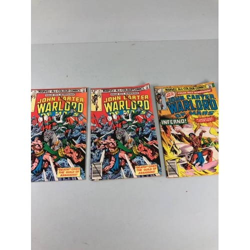 301 - Marvel Comics, collection of comics featuring John Carter Warlord of Mars from the 1970s, 9 comics i... 