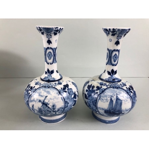 317 - Collection of pottery, to include a pair of blue and white delft vases, a Prinknash jug, Wedgewood s... 