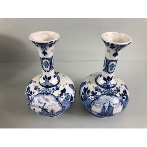 317 - Collection of pottery, to include a pair of blue and white delft vases, a Prinknash jug, Wedgewood s... 