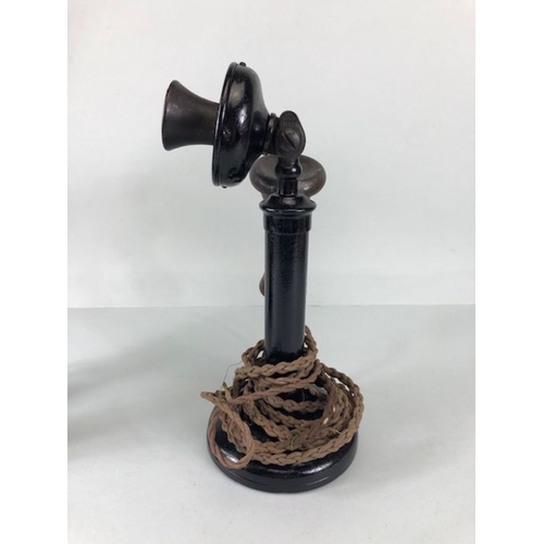 334 - Antique Telephones. two 1904 candlestick telephones , pre dial exchange connect models, metal bodies... 