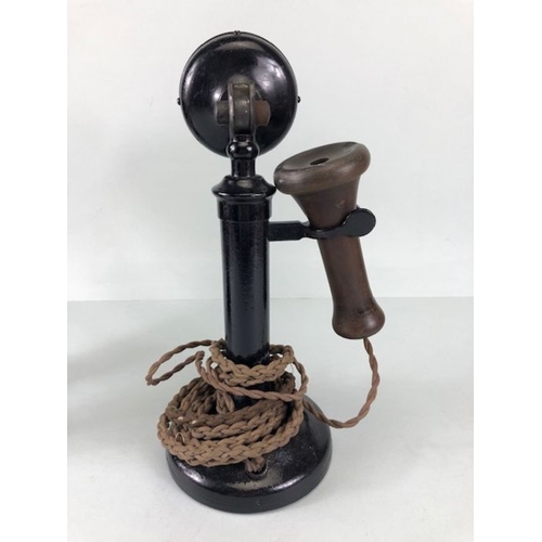 334 - Antique Telephones. two 1904 candlestick telephones , pre dial exchange connect models, metal bodies... 