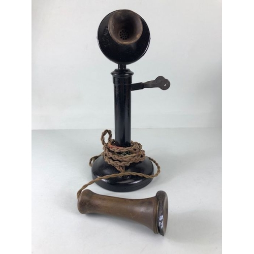 334 - Antique Telephones. two 1904 candlestick telephones , pre dial exchange connect models, metal bodies... 