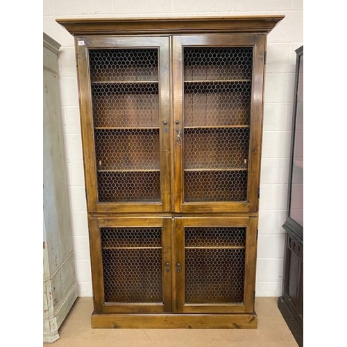 339 - Reproduction Antique book case, early 19th Century style, two section library book case  four doors ... 