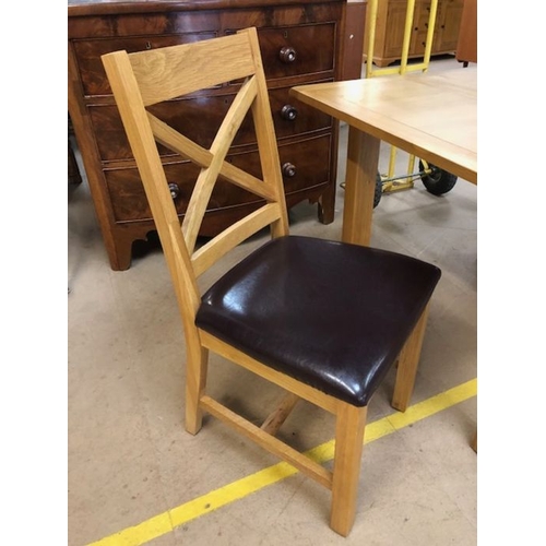 348 - Small modern extending dining / kitchen table and two chairs, table approx 113cm x 80cm fully extend... 