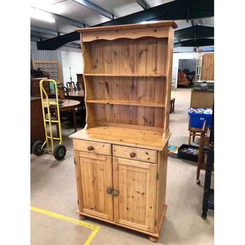 349 - Small pine dresser, approx 85cm x 42cm x 182cm tall