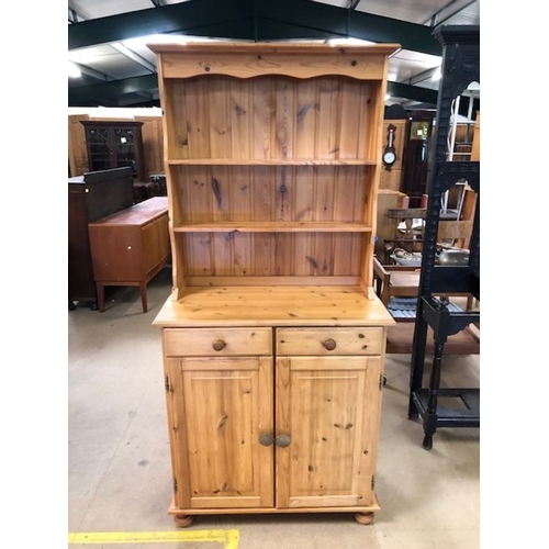 349 - Small pine dresser, approx 85cm x 42cm x 182cm tall