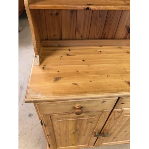 349 - Small pine dresser, approx 85cm x 42cm x 182cm tall