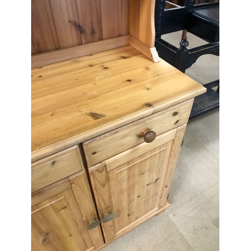 349 - Small pine dresser, approx 85cm x 42cm x 182cm tall