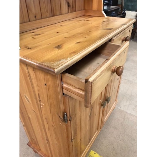 349 - Small pine dresser, approx 85cm x 42cm x 182cm tall