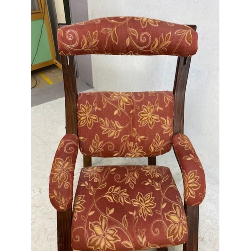 364 - Interesting upholstered rocking chair with foot rests and adjustable headrest