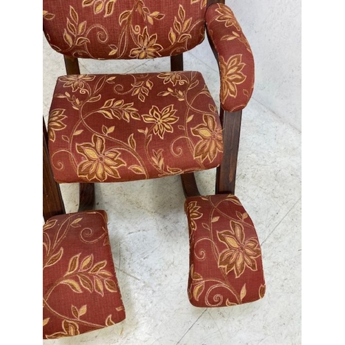 364 - Interesting upholstered rocking chair with foot rests and adjustable headrest