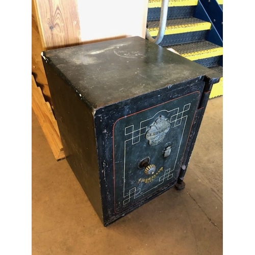 366 - Vintage metal safe with keys