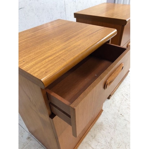 367 - Pair of three drawer Mid Century style bedside tables