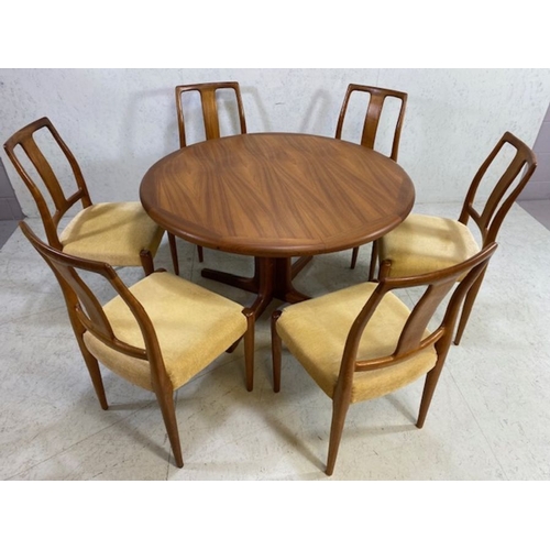 376 - Mid Century style extending circular dining table by Diethelm Scan Style on pedestal feet, approx 12... 