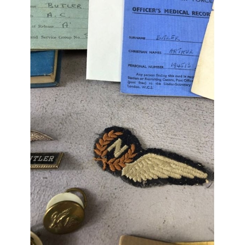 378 - Military Interest, interesting collection of WW2 items belonging to a RAF officer navigator who trai... 