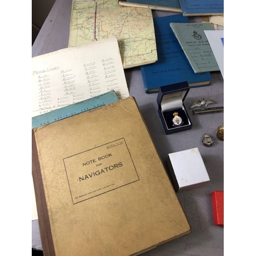 378 - Military Interest, interesting collection of WW2 items belonging to a RAF officer navigator who trai... 