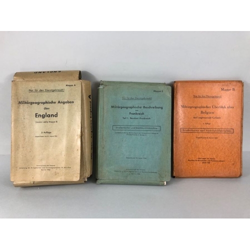 379 - Military interest, WW2 German Luftwaffe  Maps and map books in slip cases covering Europe And Englan... 