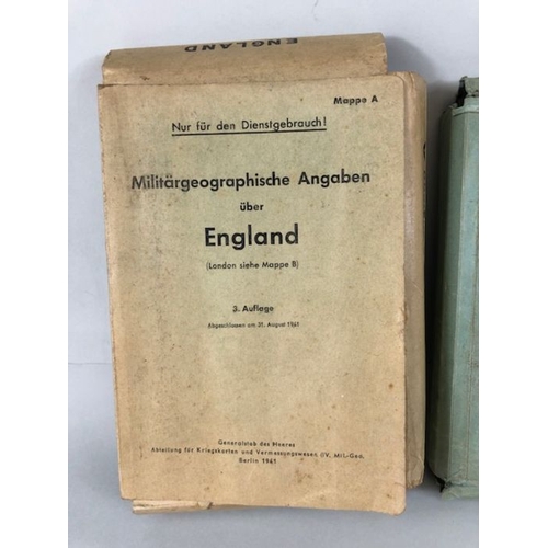 379 - Military interest, WW2 German Luftwaffe  Maps and map books in slip cases covering Europe And Englan... 