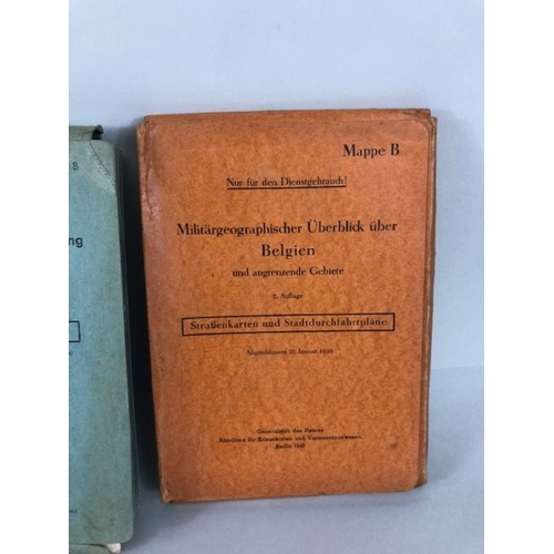 379 - Military interest, WW2 German Luftwaffe  Maps and map books in slip cases covering Europe And Englan... 